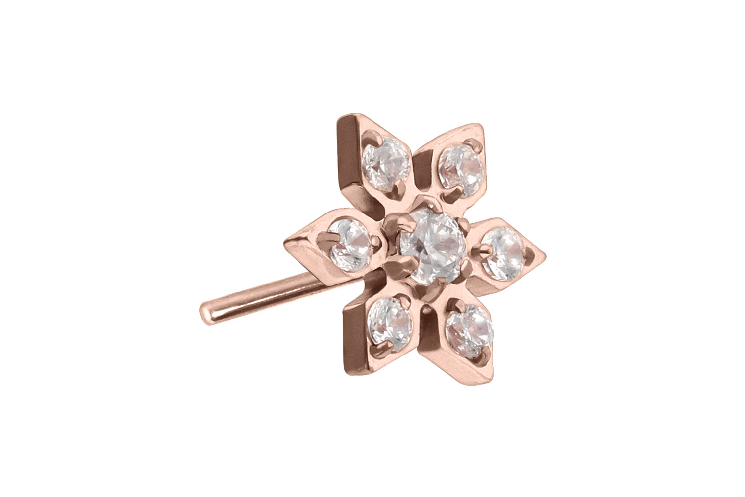 Titan Aufsatz mit Push Pin KRISTALLBLUME von Piercingline